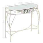 vidaXL Table d'appoint Style français Métal 82 x 39 x 76 cm Blanc