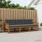 vidaXL Ensemble de canapés d'extérieur 3 Pièces Naturel et Anthracite