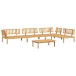 vidaXL Salon palette de jardin 5 Pièces bois d'acacia massif