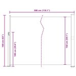vidaXL Auvent latéral de patio 160x300 cm Couleur crème