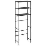 vidaXL Support de rangement de toilette à 3 niveaux Noir 53x28x169 cm