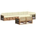 vidaXL Ensemble de canapés d'extérieur 8 pc Naturel et Crème