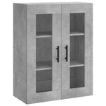 vidaXL Buffet haut Gris béton 69 5x34x180 cm Bois d'ingénierie
