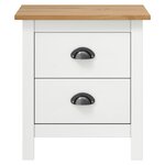 vidaXL Tables de chevet Hill 2 Pièces Blanc 46x35x49 5 cm Bois pin solide