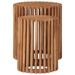 vidaXL Ensemble de Tables de Chevet Artisanales 2 Pièces Marron Teck
