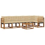 vidaXL Ensemble de canapés d'extérieur 7 Pièces Naturel et Beige