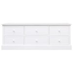 vidaXL Meuble TV Blanc 108x30x40 cm Bois de Paulownia solide