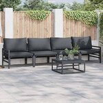 vidaXL Ensemble de canapé de jardin 5 Pièces Anthracite Acier