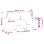 vidaXL Canapé 2 places Gris clair 180x78x84 cm Tissu
