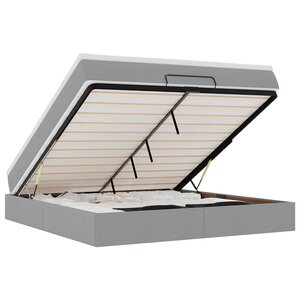 VidaXL Cadre de lit ottoman et matelas gris clair 160x200cm tissu