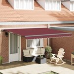 vidaXL Auvent semi-cassette électrique Rouge bordeaux 400x300 cm