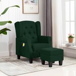 vidaXL Fauteuil de massage avec repose-pied vert foncé tissu