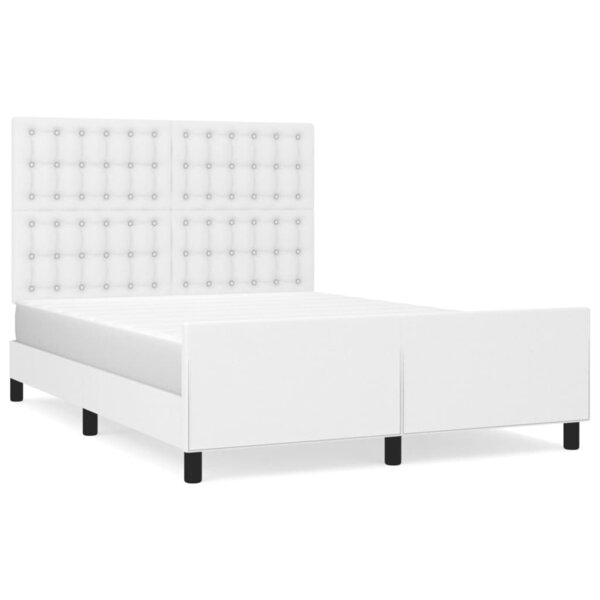 vidaXL Cadre de lit sans matelas blanc 140x190 cm similicuir