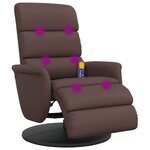 vidaXL Fauteuil inclinable de massage repose-pieds marron similicuir