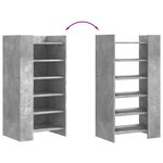vidaXL Armoire à chaussures gris béton 52x37 5x100cm bois d'ingénierie