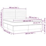 vidaXL Sommier à lattes de lit et matelas et LED Taupe 180x200cm Tissu