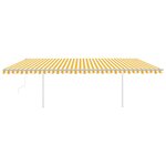 vidaXL Auvent automatique rétractable et poteaux 6x3 5m Jaune et blanc