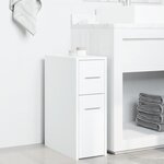 vidaXL Armoire de salle de bain étroite avec roulettes blanc
