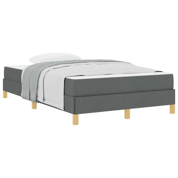 vidaXL Lit à ressorts avec matelas Gris foncé 120 x 200 cm tissu