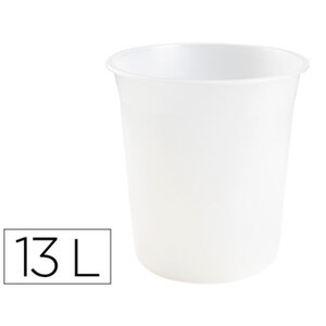 Corbeille papier q-connect plastique resistant 13l       275x285mm coloris transparent