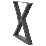 vidaXL Pieds de table à manger 2 pièces Anthracite 80 x (72-73 3) cm Acier
