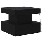 vidaXL Table basse avec lumières LED chêne noir 50x50x40 cm