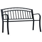 vidaXL Banc de jardin 125 cm Noir Acier