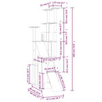 vidaXL Arbre à chat avec griffoirs en sisal Crème 190 cm