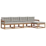 vidaXL Ensemble de canapés d'extérieur 5 pc Gris Naturel et Clair