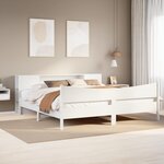 vidaXL Cadre de lit sans matelas blanc 200x200 cm bois massif de pin