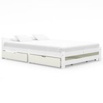 vidaXL Cadre de lit avec 4 tiroirs Blanc Bois de pin massif 140x200 cm