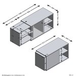 FMD Meuble TV avec 2 compartiments ouverts 133 5x39 9x49 2 cm