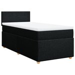 vidaXL Sommier à lattes de lit avec matelas Noir 90x190 cm Tissu