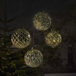 Luxform lampe suspendue à led à piles ball diamonds argenté