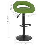 vidaXL Tabouret de bar Vert clair Velours