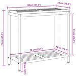 vidaXL Table extérieure Naturel & Noir 35x80x75 cm en Bois et Acier