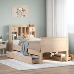 vidaXL Lit bibliothèque sans matelas 90x200 cm bois de pin massif