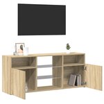 vidaXL Meuble TV avec lumières LED chêne sonoma 120x30x50 cm