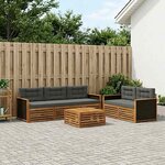vidaXL Ensemble de canapés d'extérieur 7 Pièces Naturel et Anthracite