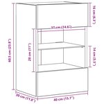vidaXL Meubles muraux avec lumières LED pour TV 2Pièces chêne fumé 40x30x60 5 cm