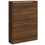 vidaXL Armoire à chaussures Chêne marron 59x17x81 cm Bois d'ingénierie