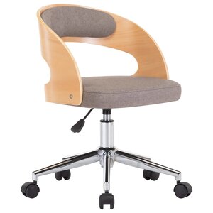 vidaXL Chaise pivotante de bureau Taupe Bois courbé et tissu