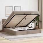 vidaXL Lit ottoman avec matelas & LED Cappuccino 180x200cm similicuir