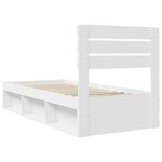 vidaXL Cadre de lit avec tête de lit Blanc 75 x 190 cm Pin massif