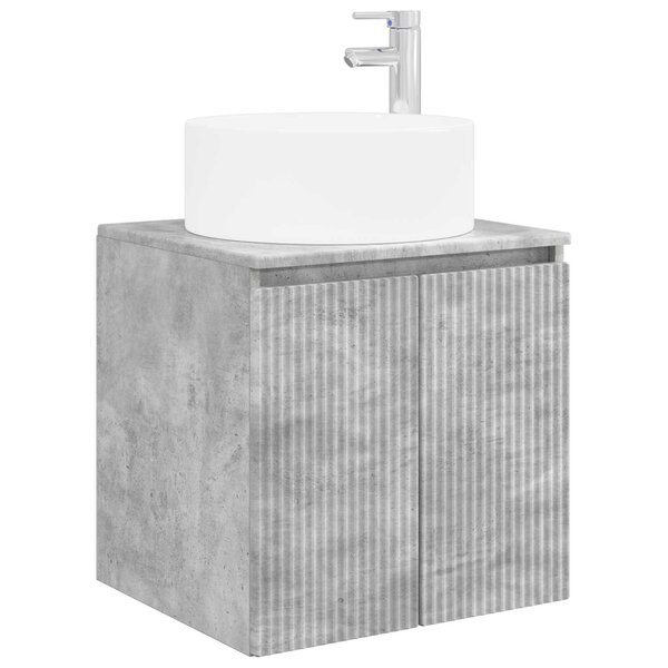 vidaXL Meuble de lavabo mural Gris béton 49 5 x 44 5 x 65 5 cm