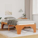 vidaXL Cadre de lit surélevé avec stockage Marron Bois massif en pin