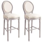 vidaXL Tabourets de bar lot de 2 blanc lin