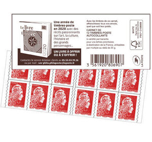 Carnet 12 timbres Marianne l'engagée - Lettre Prioritaire - Livre des Timbres 2020