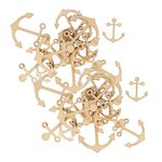 120 mini décorations en bois - Ancres de bateau