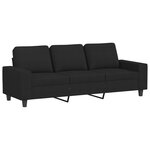 vidaXL Ensemble de canapés 3 Pièces noir tissu